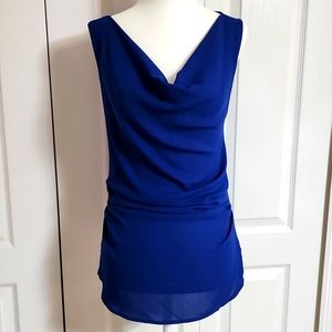 Studio Y cowl neck top in royal blue. Small